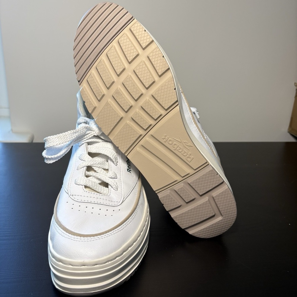 Reebok Club C Geo Mid Womens White Leather Lace Up Lifestyle Sneakers Shoes - Picture 7 of 7